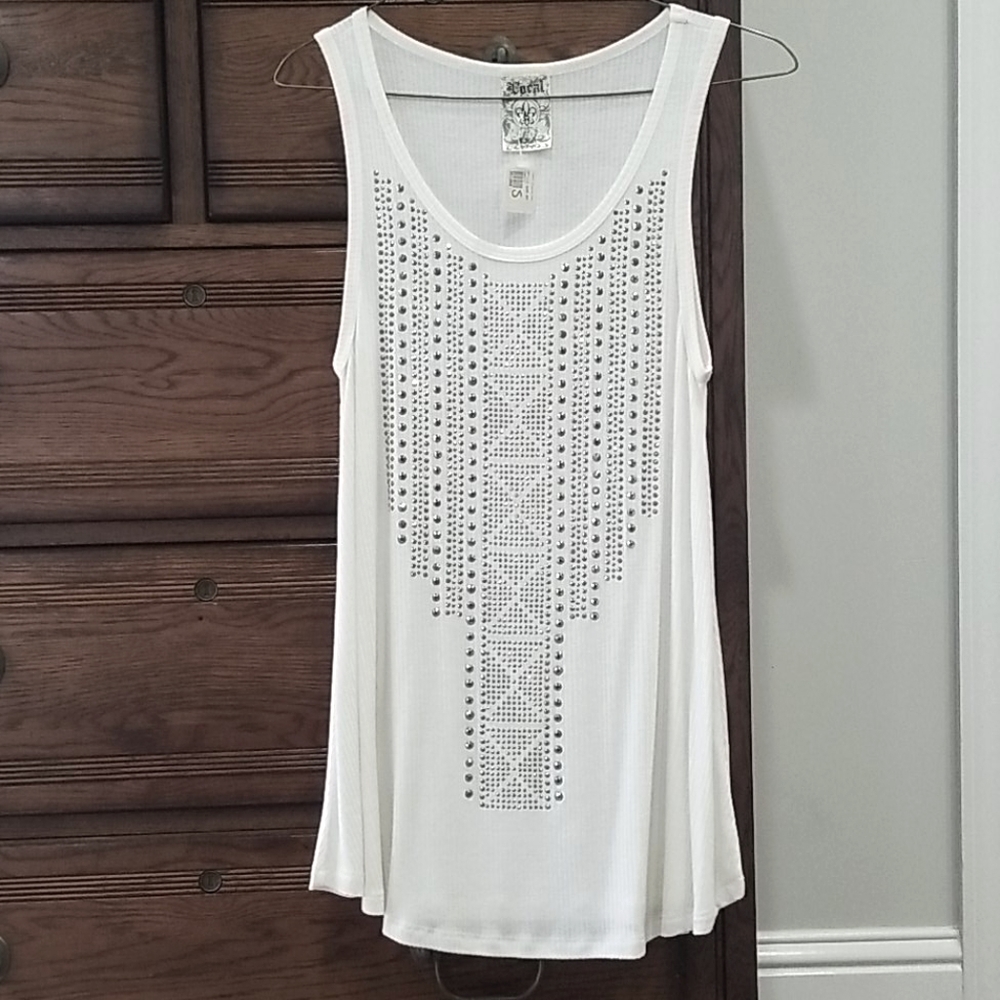 Silver studded "Vocal" tank top